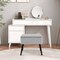 Costway Velvet Vanity Stool Ottoman with Storage Solid Wood Legs Flip-Up Top for Entryway Gray/Beige/Black